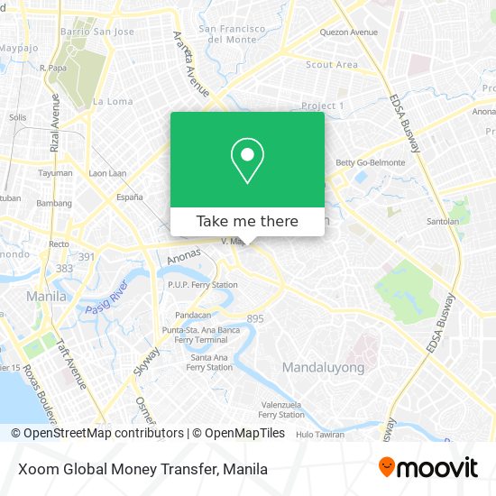 Xoom Global Money Transfer map