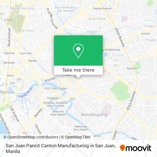 San Juan Pancit Canton Manufacturing in San Juan map