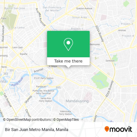 Bir San Juan Metro Manila map