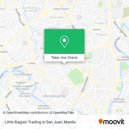 Little Baguio Trading in San Juan map