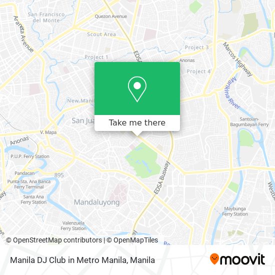 Manila DJ Club in Metro Manila map