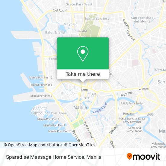 Sparadise Massage Home Service map
