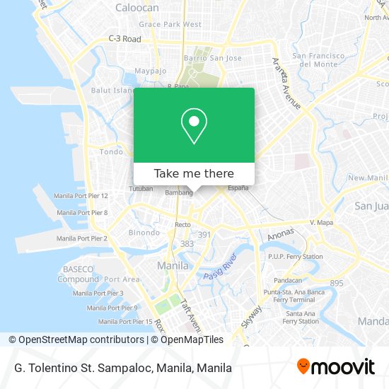 G. Tolentino St. Sampaloc, Manila map