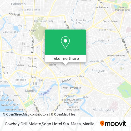 Cowboy Grill Malate,Sogo Hotel Sta. Mesa map