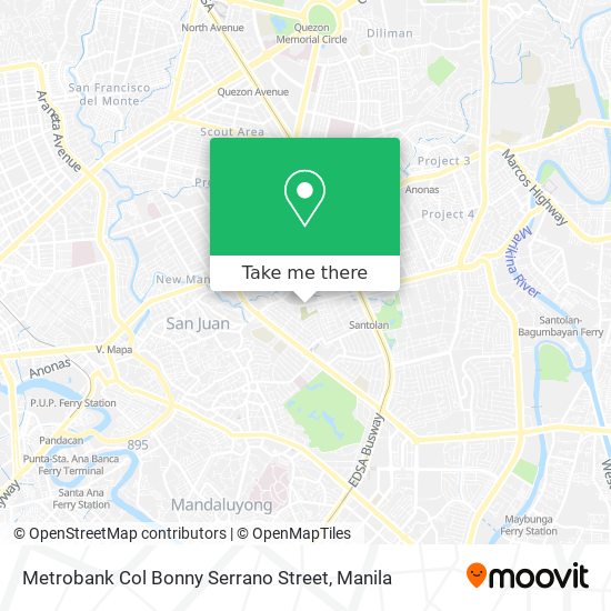Metrobank Col Bonny Serrano Street map