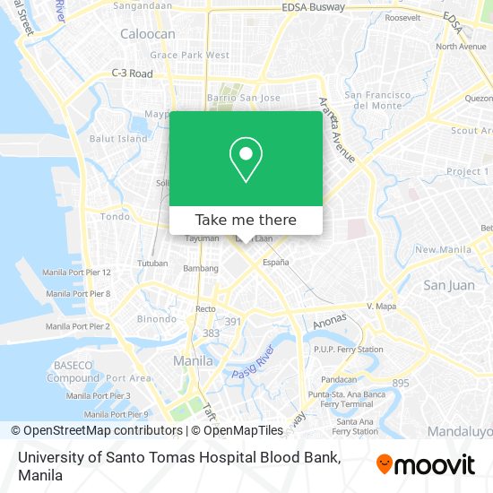 University of Santo Tomas Hospital Blood Bank map