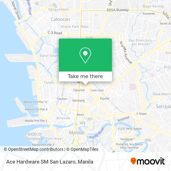 Ace Hardware SM San Lazaro map