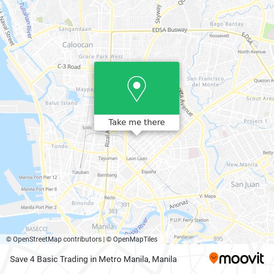 Save 4 Basic Trading in Metro Manila map