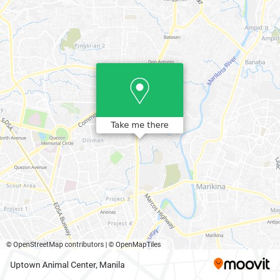 Uptown Animal Center map