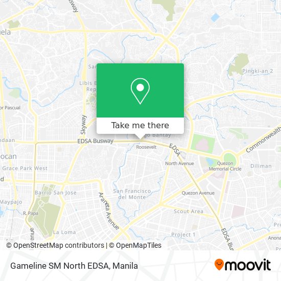 Gameline SM North EDSA map