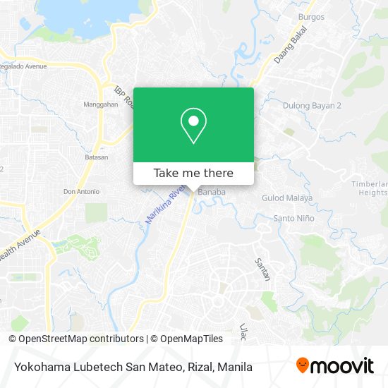 Yokohama Lubetech San Mateo, Rizal map