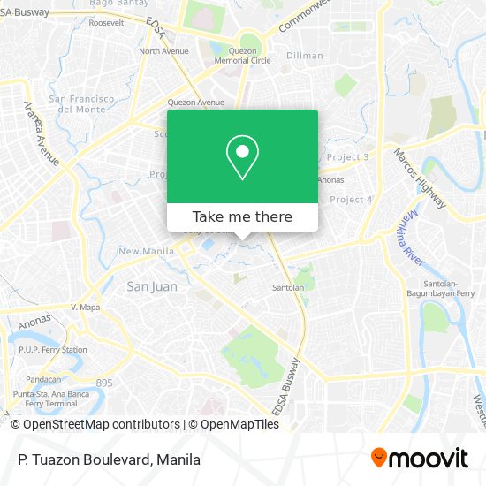 P. Tuazon Boulevard map