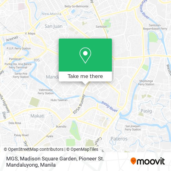 MGS, Madison Square Garden, Pioneer St. Mandaluyong map