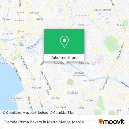 Pamde Prima Bakery in Metro Manila map