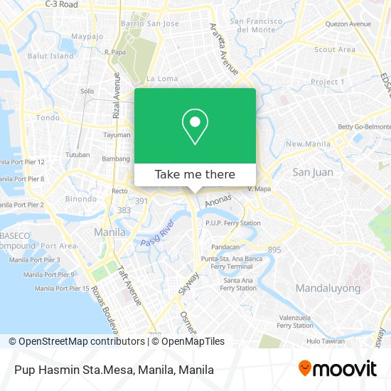 Pup Hasmin Sta.Mesa, Manila map