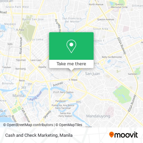 Cash and Check Marketing map