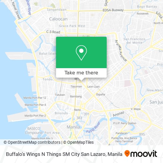 Buffalo's Wings N Things SM City San Lazaro map