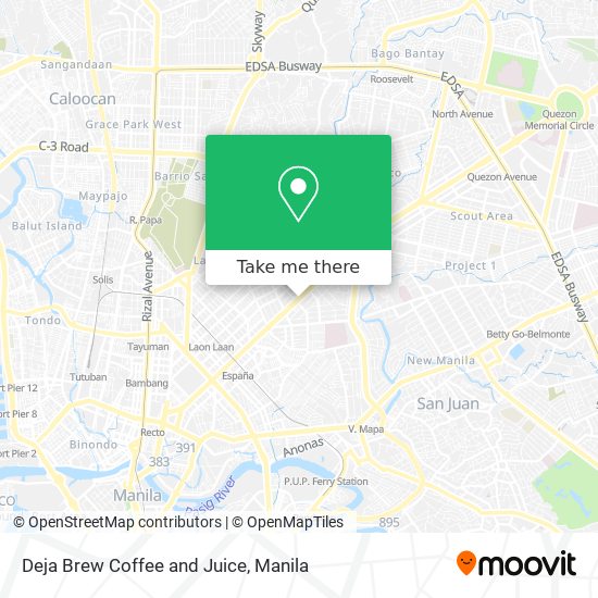 Deja Brew Coffee and Juice map