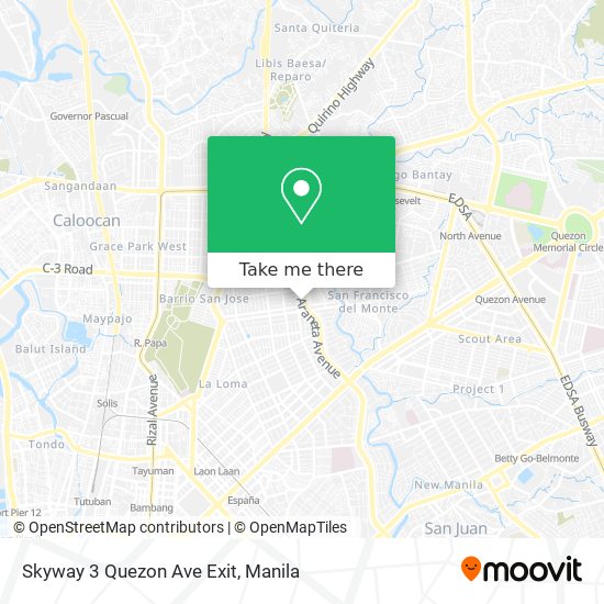 Skyway 3 Quezon Ave Exit map