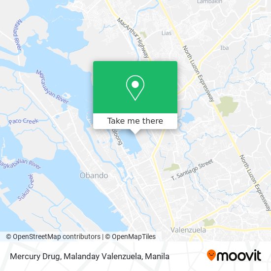 Mercury Drug, Malanday Valenzuela map