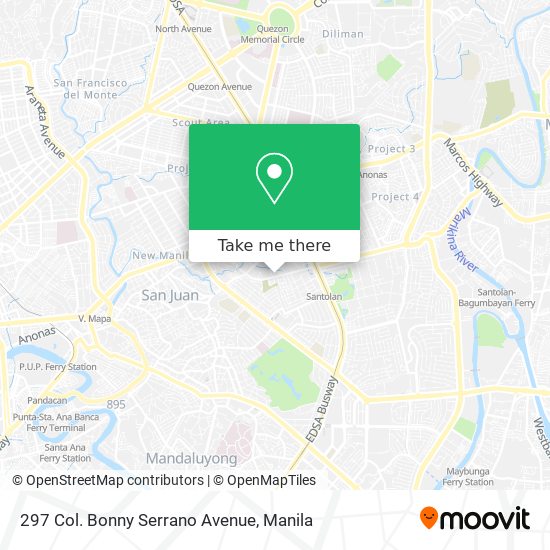 297 Col. Bonny Serrano Avenue map