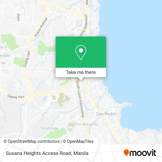 Susana Heights Access Road map