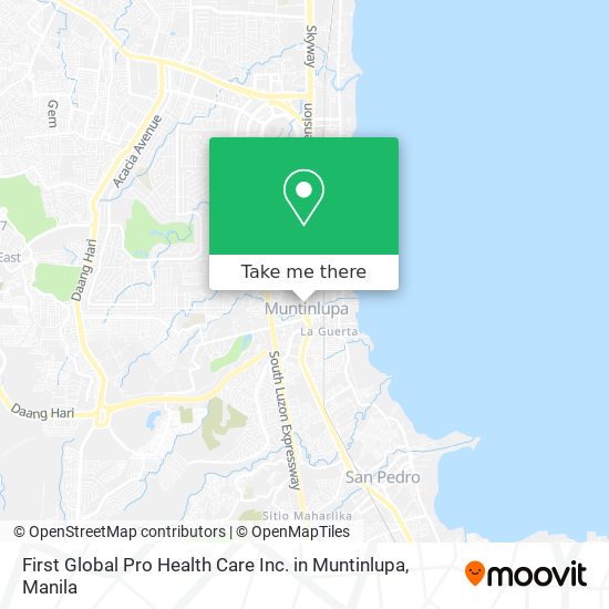 First Global Pro Health Care Inc. in Muntinlupa map
