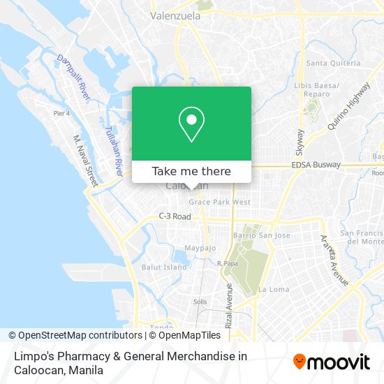 Limpo's Pharmacy & General Merchandise in Caloocan map