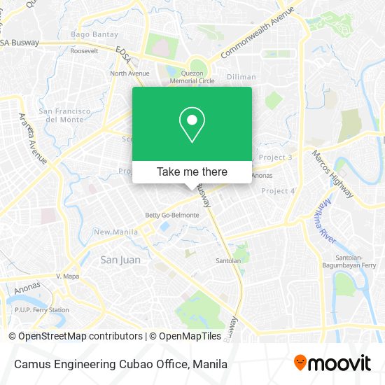 Camus Engineering Cubao Office map
