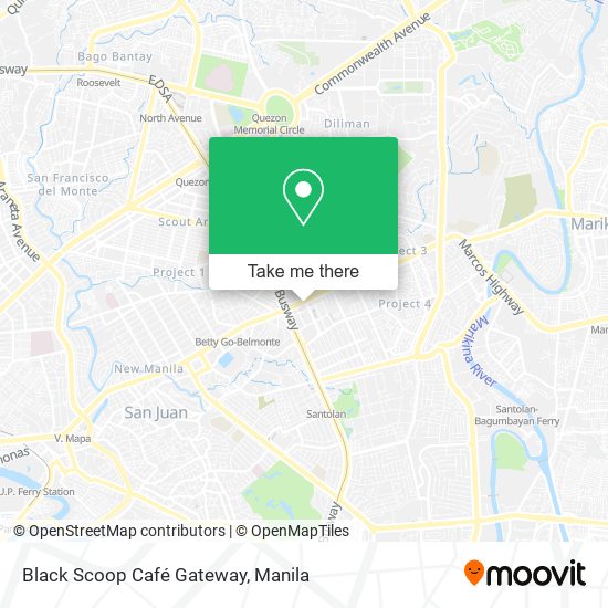 Black Scoop Café Gateway map