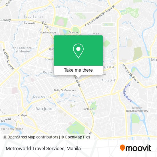 Metroworld Travel Services map