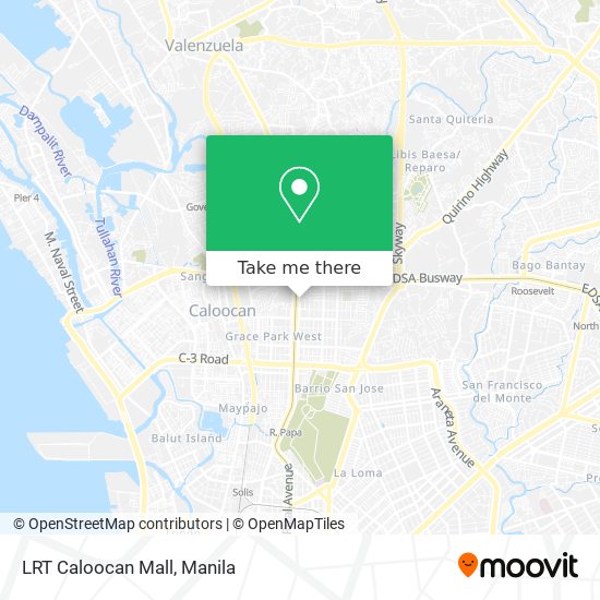 LRT Caloocan Mall map