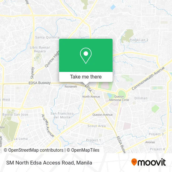 SM North Edsa Access Road map