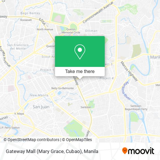 Gateway Mall (Mary Grace, Cubao) map
