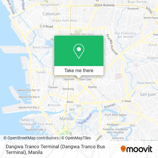 Dangwa Tranco Terminal map