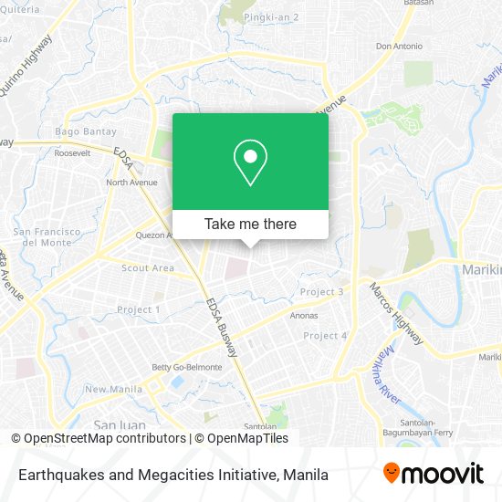 Earthquakes and Megacities Initiative map