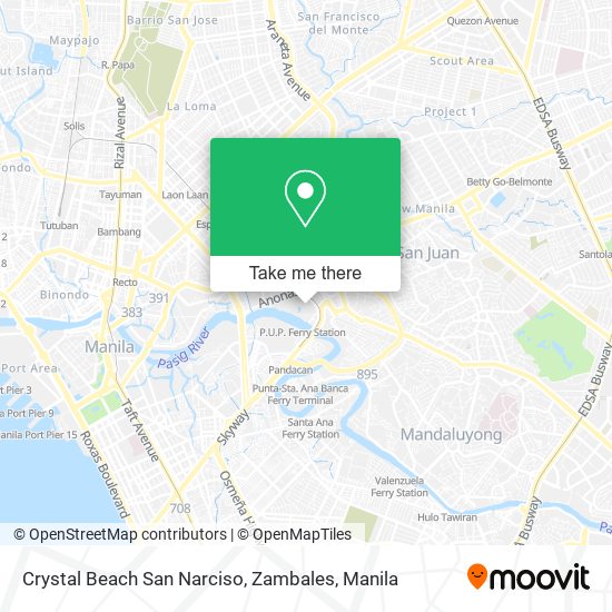 Crystal Beach San Narciso, Zambales map