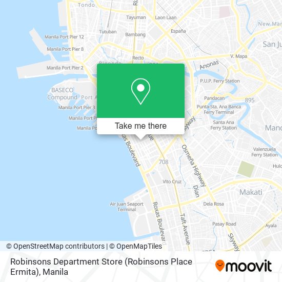 Robinsons Department Store (Robinsons Place Ermita) map