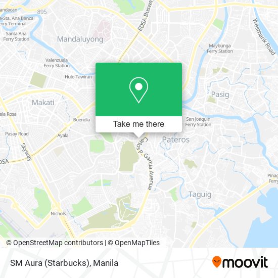SM Aura (Starbucks) map