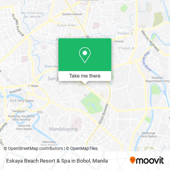 Eskaya Beach Resort & Spa in Bohol map