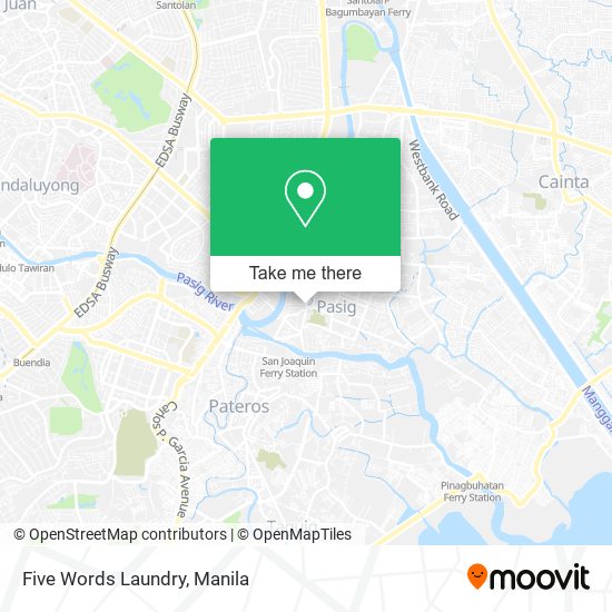 Five Words Laundry map
