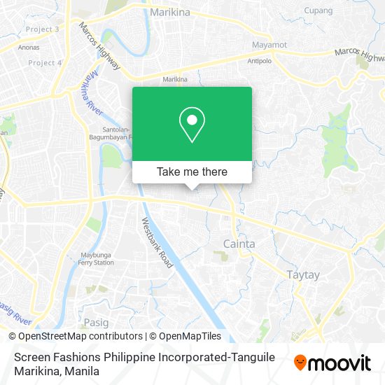 Screen Fashions Philippine Incorporated-Tanguile Marikina map