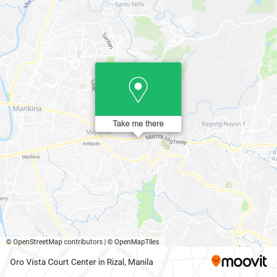 Oro Vista Court Center in Rizal map