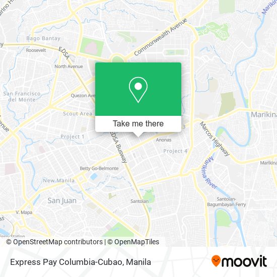 Express Pay Columbia-Cubao map