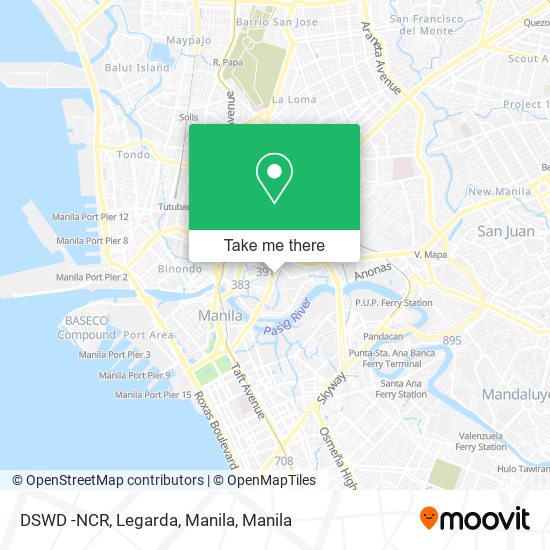 DSWD -NCR, Legarda, Manila map