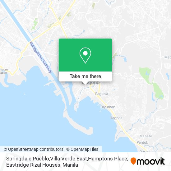 Springdale Pueblo,Villa Verde East,Hamptons Place, Eastridge Rizal Houses map