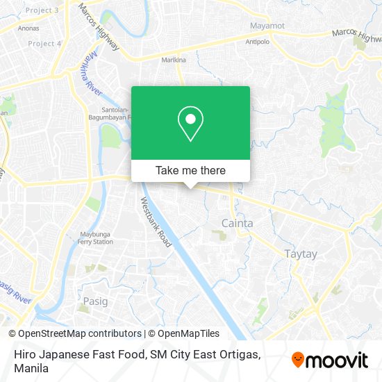 Hiro Japanese Fast Food, SM City East Ortigas map