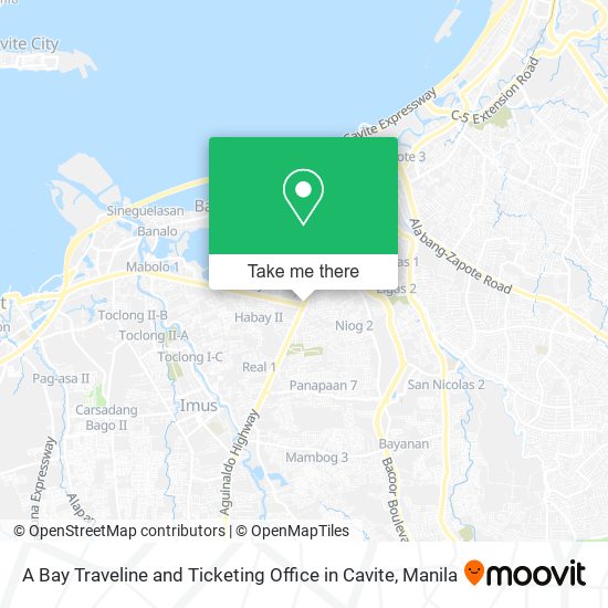 A Bay Traveline and Ticketing Office in Cavite map