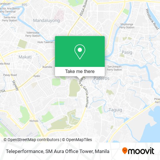 Teleperformance, SM Aura Office Tower map