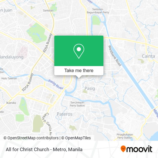 All for Christ Church - Metro map